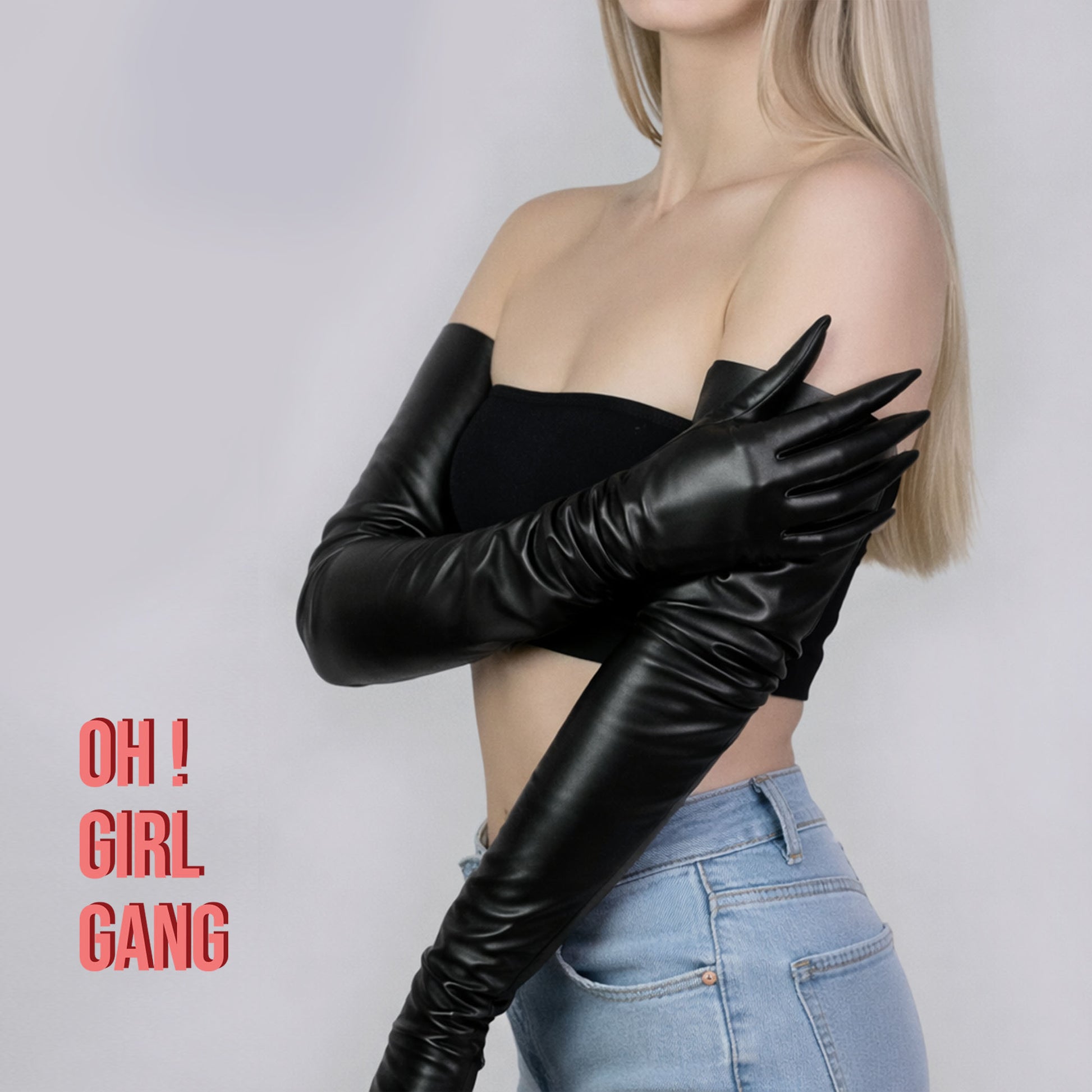 Black Matt Claw-style Extended Finger Gloves – 35cm Short & 70cm Long