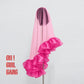 Magenta Pink Ruffle Wedding Veil, 150cm Tulle with Organza Ruffles, Custom Colours