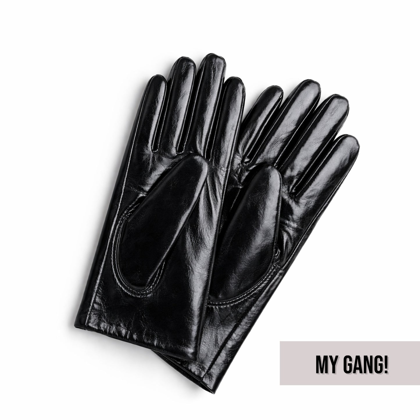 MY GANG! - Men's Patent Leather Short Gloves - genuine patient leather gloves