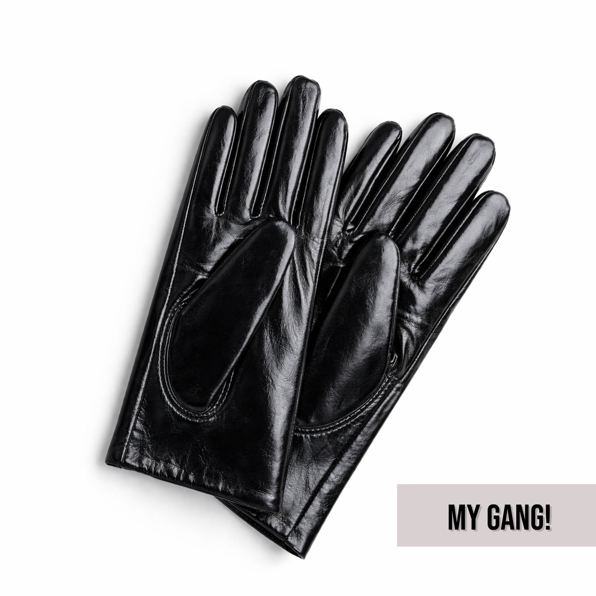 MY GANG! - Men's Patent Leather Short Gloves - genuine patient leather gloves
