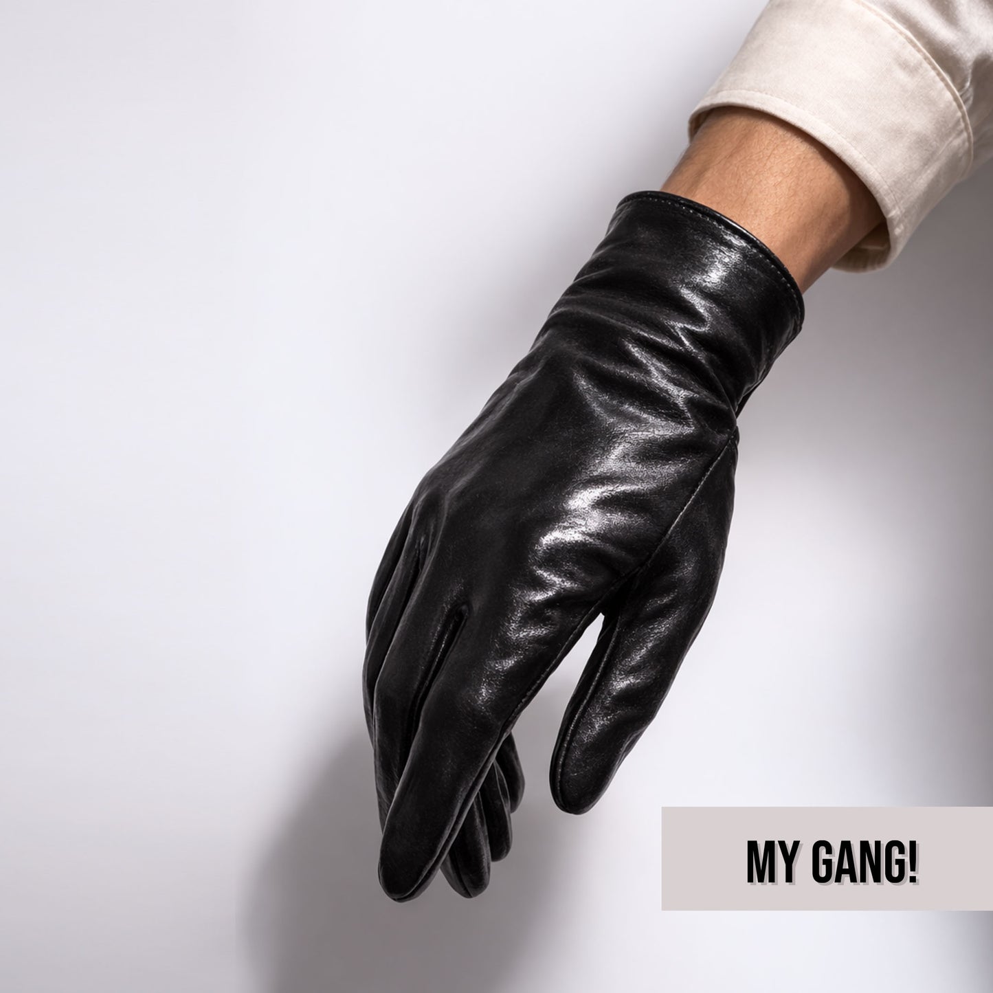 MY GANG! - Men's Patent Leather Short Gloves - genuine patient leather gloves