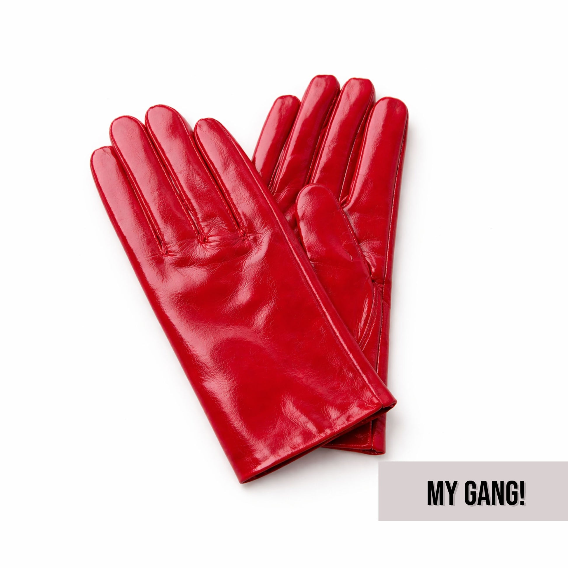 MY GANG! - Men's Patent Leather Short Gloves - genuine patient leather gloves