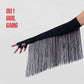 Fringe Tassels Half-Finger Opera Gloves, Satin Gloves in Black, White | Costume, Stage, Party Wear, Concert Festival, Drag Performer Gloves