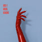 Metallic Red Spandex Long Opera Gloves with Silver Nails- the Little Devil Gloves