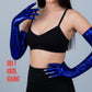 Metallic Blue Spandex Long Opera Gloves with Silver Nails- the Little Devil Gloves