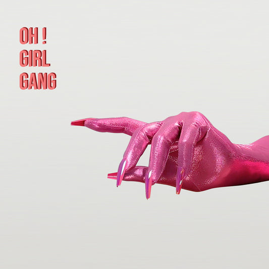 Pink Nails Spandex Opera Gloves