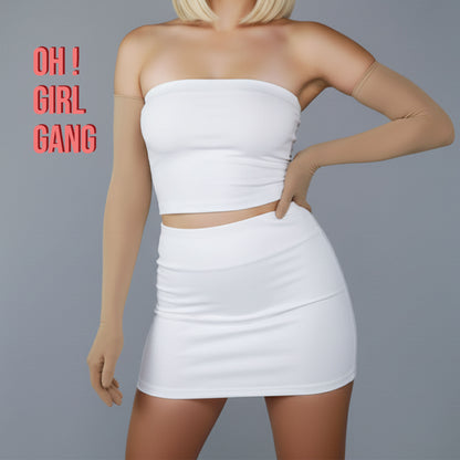 Nude color Seamless Long Mesh Tulle Gloves (70cm)