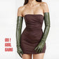 Olive green Mustrard Yellow Leather Long Evening & Opera Gloves