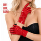 Red Faux Patent Leather Short Gloves 