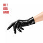 Black Faux Patent Leather Short Gloves 