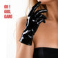 Black Faux Patent Leather Short Gloves 