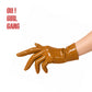 Mustard Faux Patent Leather Short Gloves 