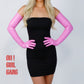 Pink Latex PU Long Gloves (70cm)