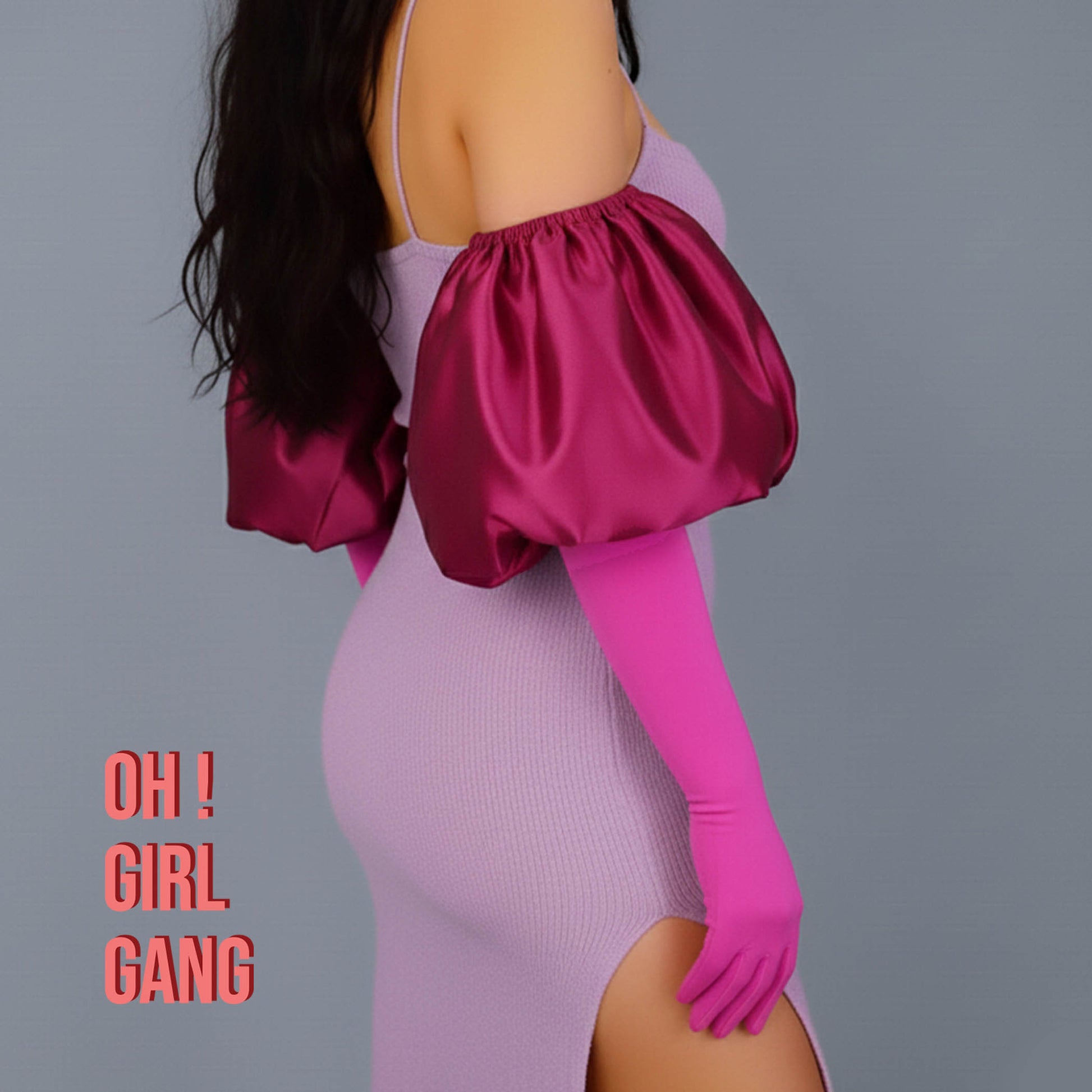 Pink Puff Opera Gloves (50 cm)