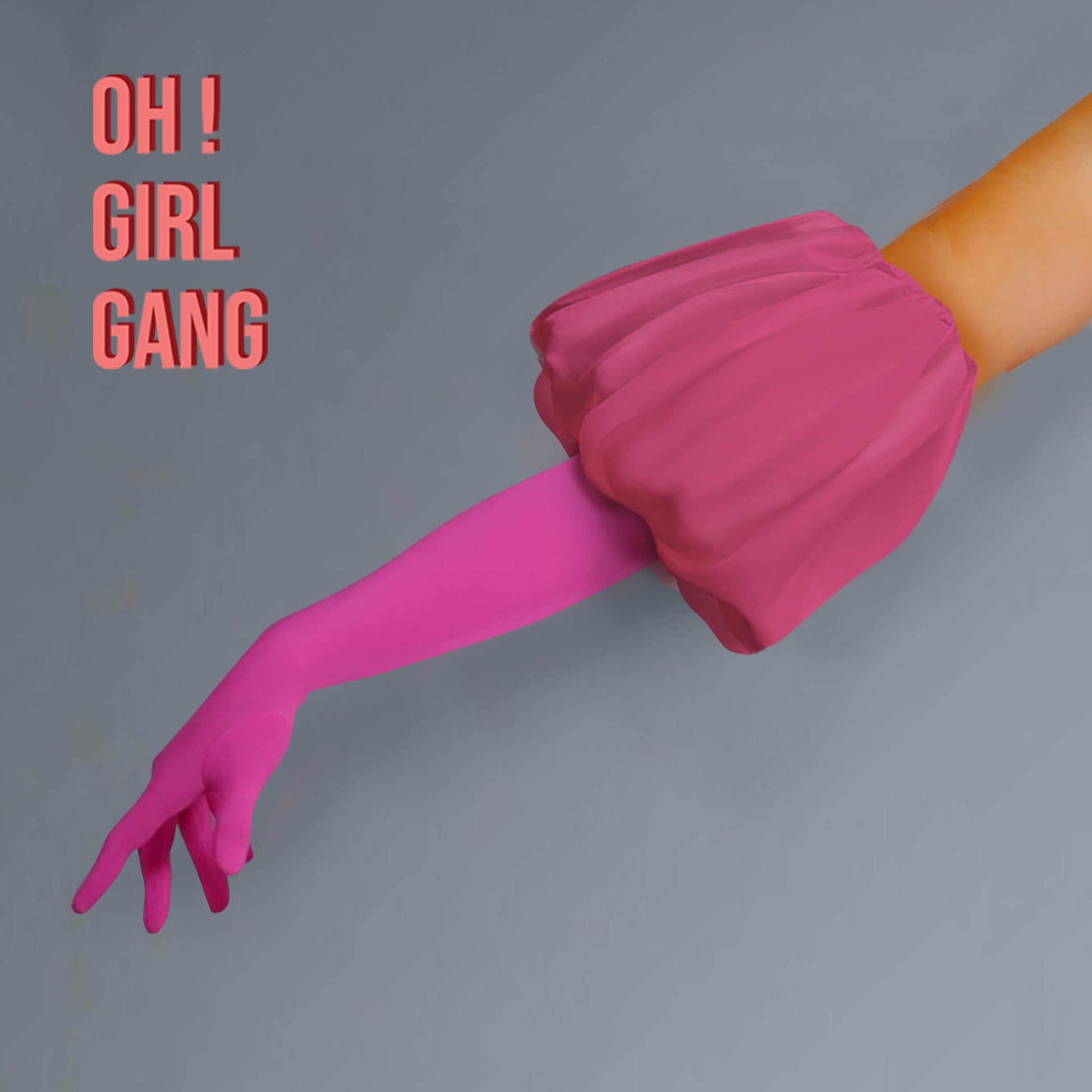 Pink Puff Opera Gloves (50 cm)