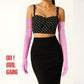 Pink Tulle Opera gloves in 7 colors: Touch-Screen Bridal Gloves (70 cm)