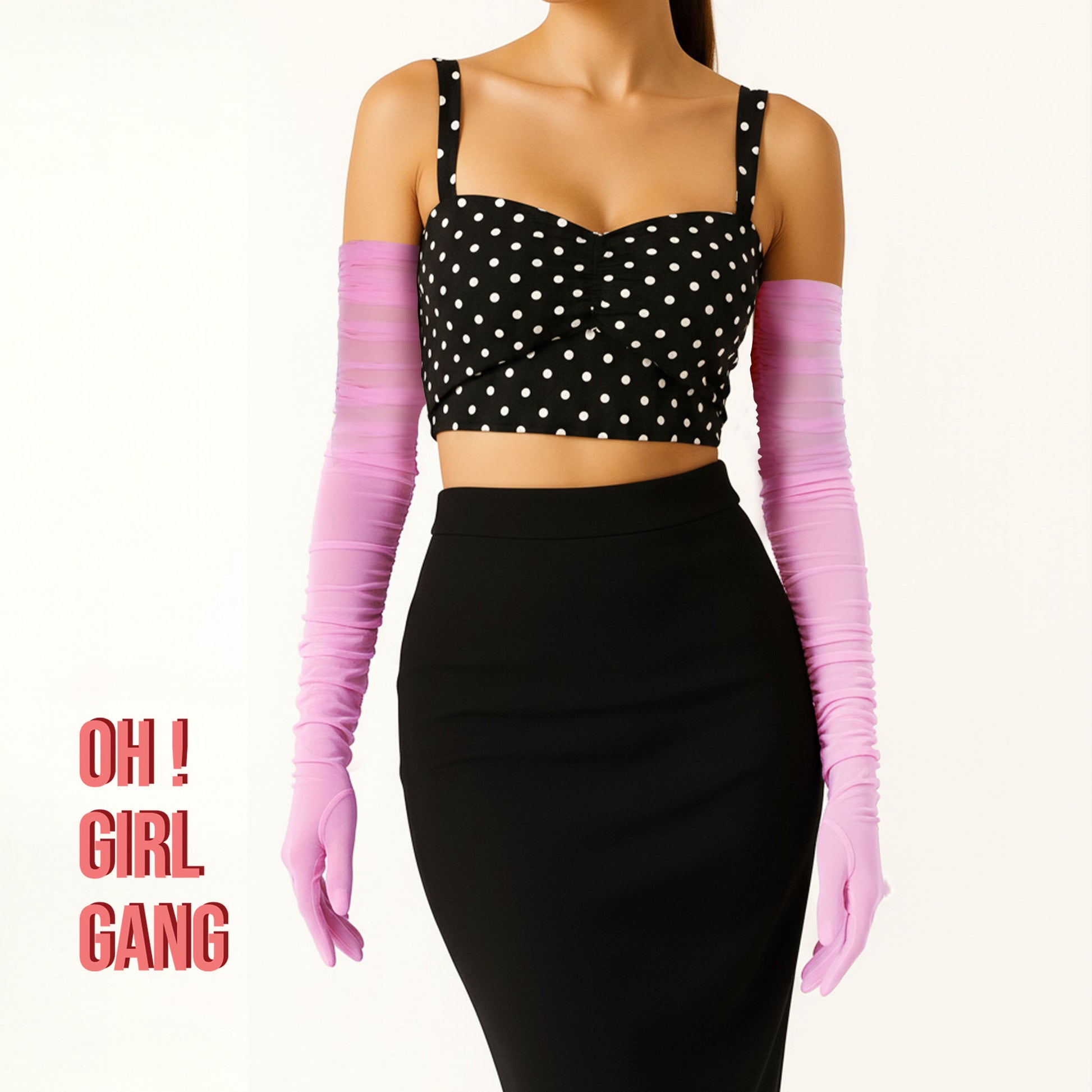 Pink Tulle Opera Gloves: Touchscreen Evening Gloves, Bridal, Prom, Party Costume, Bachelorette
