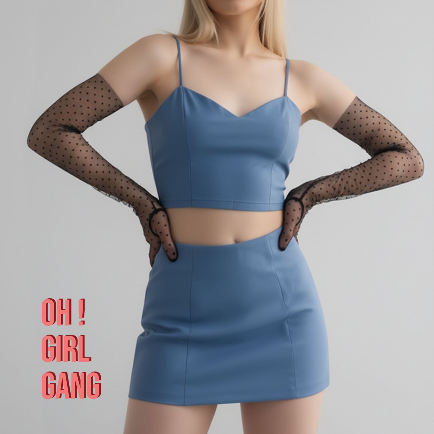 Polka Dot Sheer Tulle Opera Gloves (70cm)