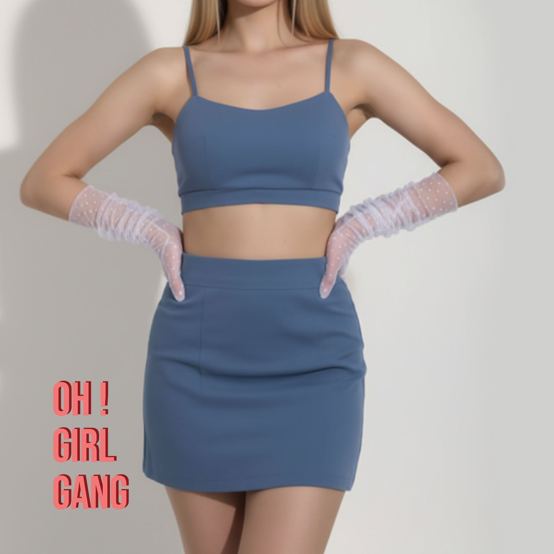 Polka Dot Sheer Tulle Opera Gloves (70cm)