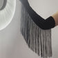 Fringe Tassels Half-Finger Opera Gloves, Satin Gloves in Black, White | Costume, Stage, Party Wear, Concert Festival, Drag Performer Gloves