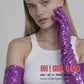 Purple Shiny Sequin Opera Gloves (70cm)