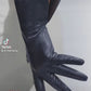 Half Finger Folded Genuine Leather Short Gloves