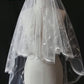 Flower Embroidered Bridal Veil – Two-Tier Tulle Wedding Veil (180cm)
