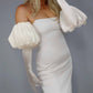 Red Puff Bridal Opera Gloves (Satin)