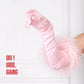 Light Pink Satin Opera Gloves with Ostrich Feather