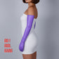 Matte Purple Latex Long Gloves