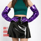 Metallic Purple PU Leather Gloves: Cyberpunk Rave Costume (90, 70, 50, 28cm)