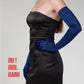 Dark Purple satin opera gloves, Navy Blue Satin 1920s Opera-Length Piece – 70 cm Classic Evening & Formal Occasion Style