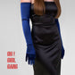 Dark Purple satin opera gloves, Navy Blue Satin 1920s Opera-Length Piece – 70 cm Classic Evening & Formal Occasion Style