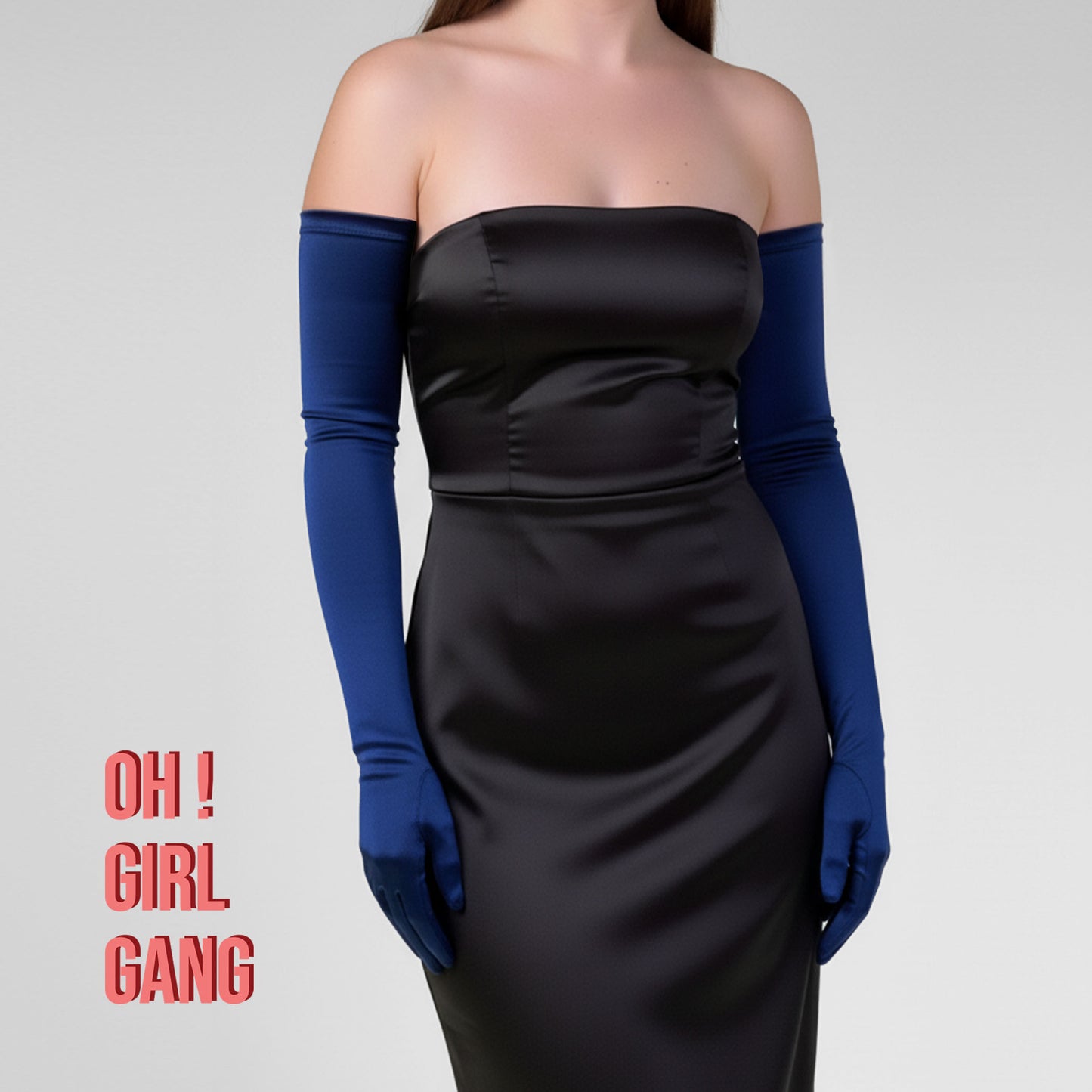 Dark Purple satin opera gloves, Navy Blue Satin 1920s Opera-Length Piece – 70 cm Classic Evening & Formal Occasion Style