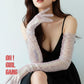 Light Pink Party Confetti Sequin Opera gloves (70cm)