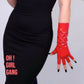 Red Patent Faux Leather Fingerless Gloves – 28cm Long Festival Party  | Half-Finger Gloves | Drag Queen, Stage & Rave Wear (4 Colors)