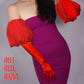 Champagne Puffy Bridal Opera Gloves (Satin)