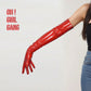 Hot Red Opera Gloves Faux Patent Leather