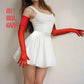 Red Suede Opera Gloves (70cm, 60cm L)