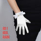 Elegant Bow Bridal Satin Short Gloves, Victoria Style Black & White Bow Wedding Gloves, Evening Gloves, Party stage performance gloves.