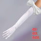 White Big Bow Opera Gloves (Satin)