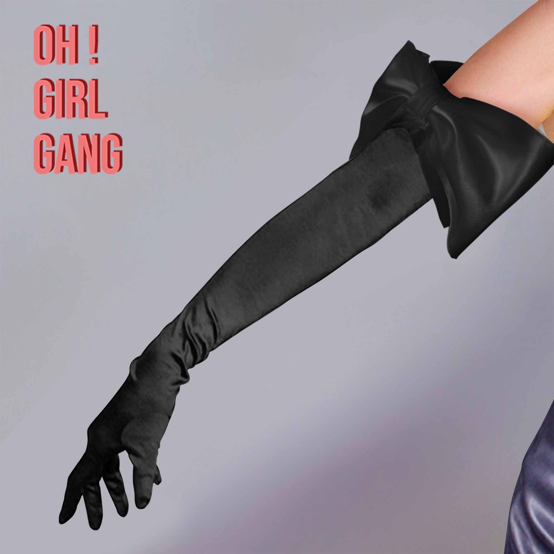 Black Opera Gloves with bow (Satin) – Oh Girl Gang