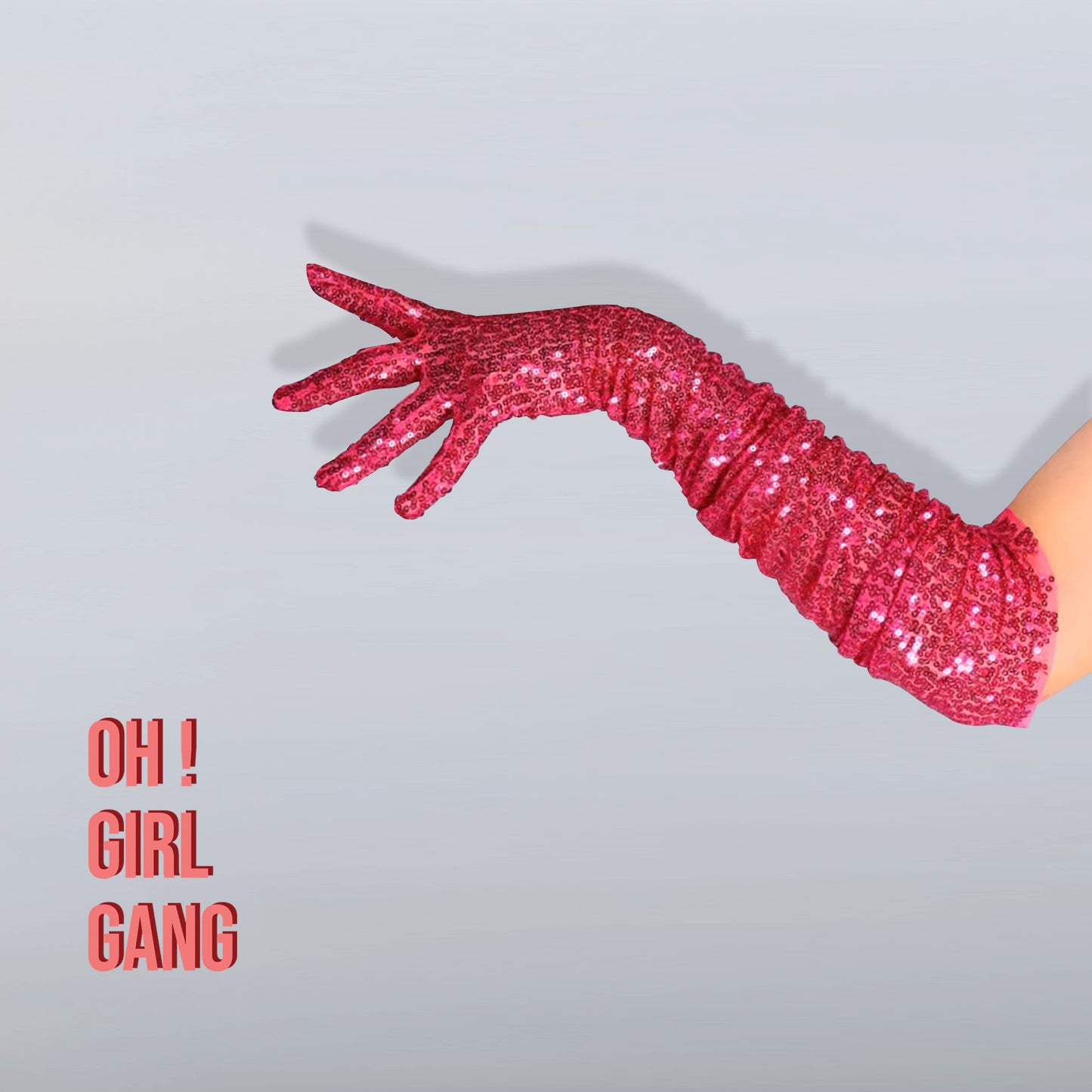 Rose Pink Sequin Bling Bling Gloves, Sequin Shiny Opera gloves (70cm), Costume Party, Sparkly Evening gloves, Bridal gloves, Party gloves
