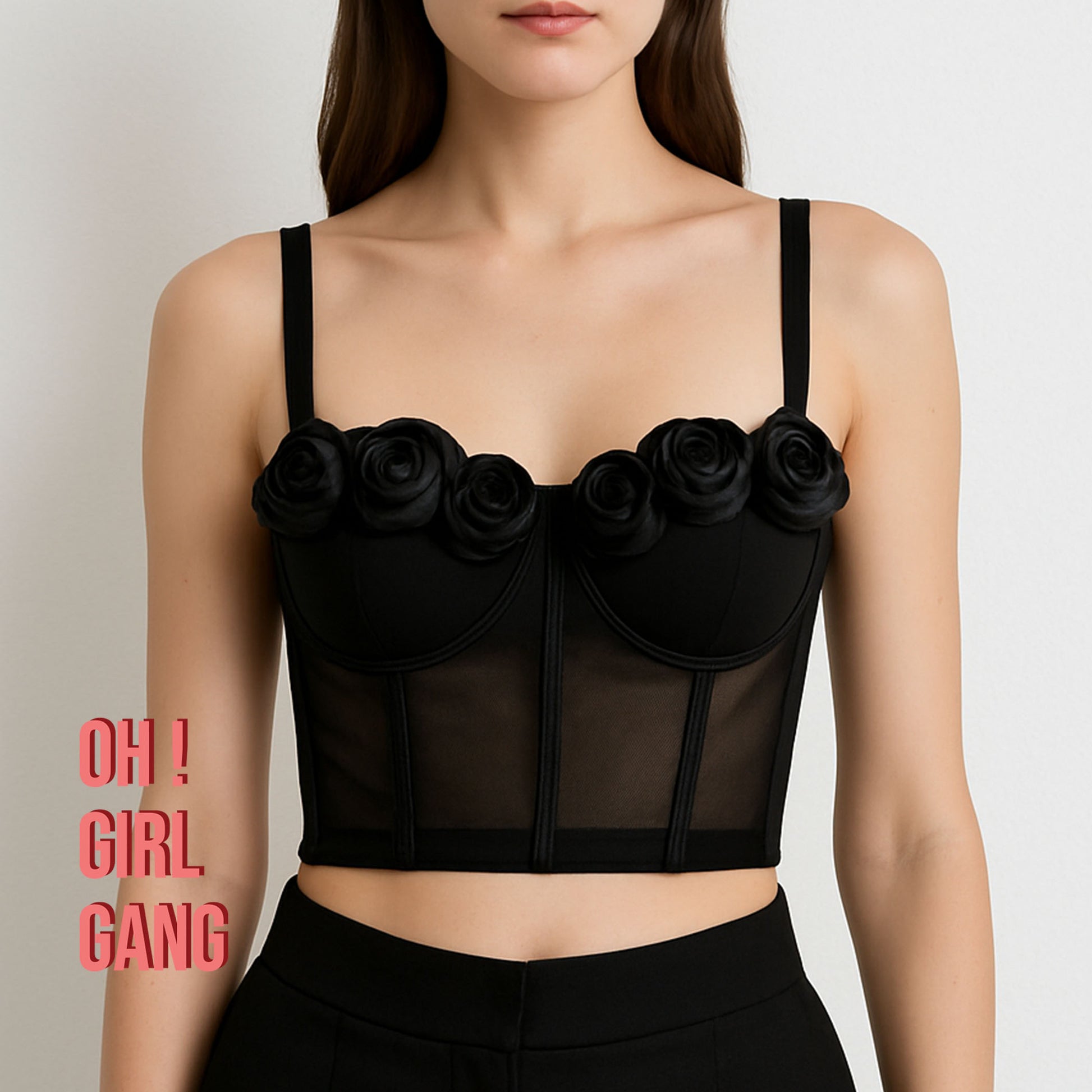 Rose Corset Top | Floral Bustier Crop Top | Party, Club, Festival Look