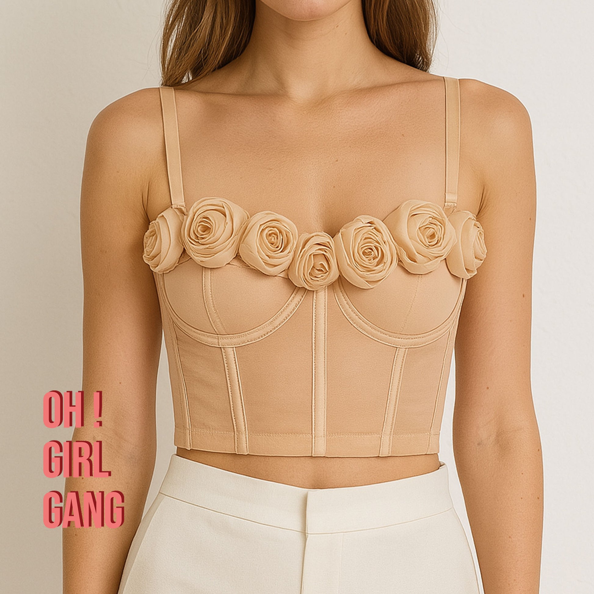 Rose Corset Top | Floral Bustier Crop Top | Party, Club, Festival Look