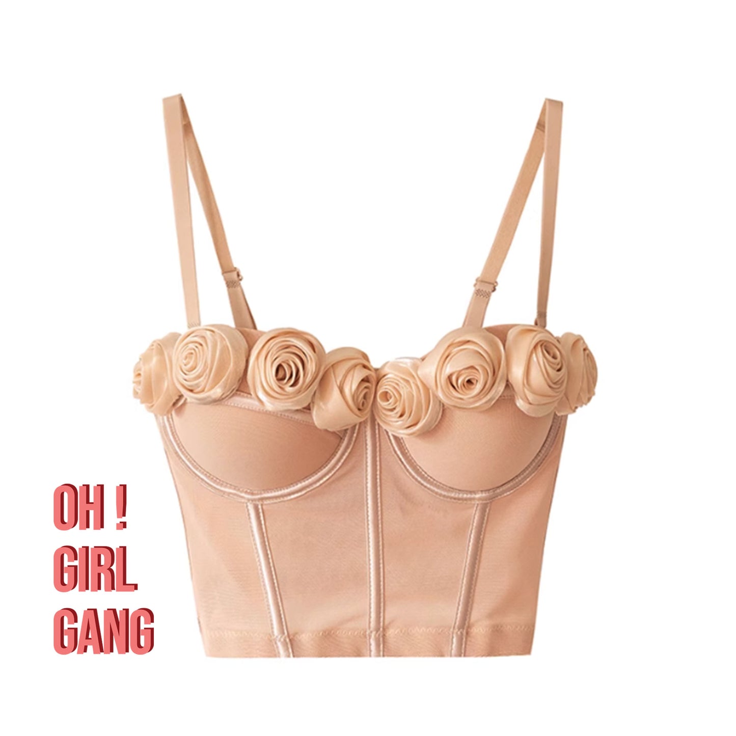 Rose Corset Top | Floral Bustier Crop Top | Party, Club, Festival Look