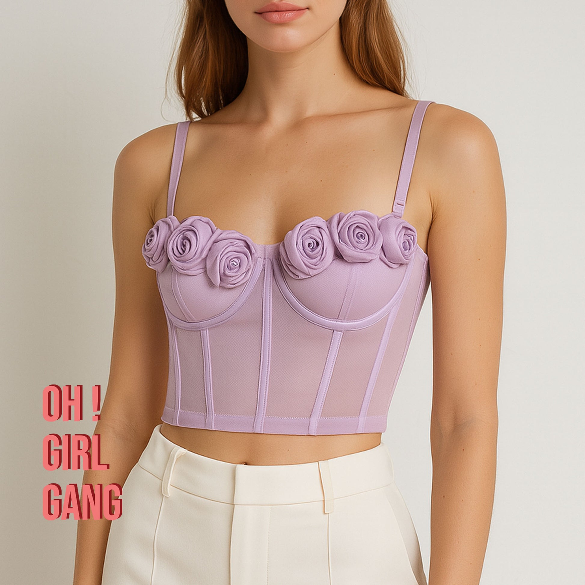 Rose Corset Top | Floral Bustier Crop Top | Party, Club, Festival Look