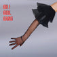 Black tulle ruffles gloves in white, black mesh opera gloves with 2 layers ruffle, Flapper Gatsby, Evening gloves, On stage party gloves