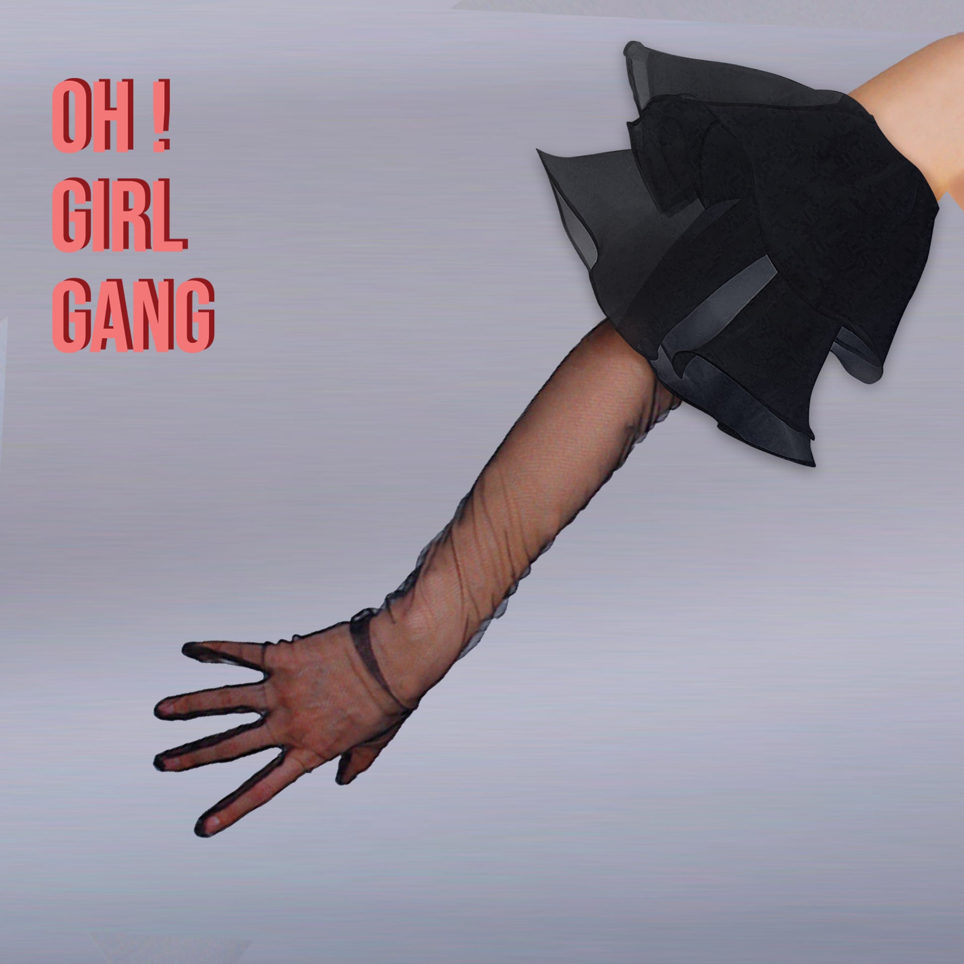 Black tulle ruffles gloves in white, black mesh opera gloves with 2 layers ruffle, Flapper Gatsby, Evening gloves, On stage party gloves