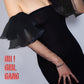 Black tulle ruffles gloves in white, black mesh opera gloves with 2 layers ruffle, Flapper Gatsby, Evening gloves, On stage party gloves